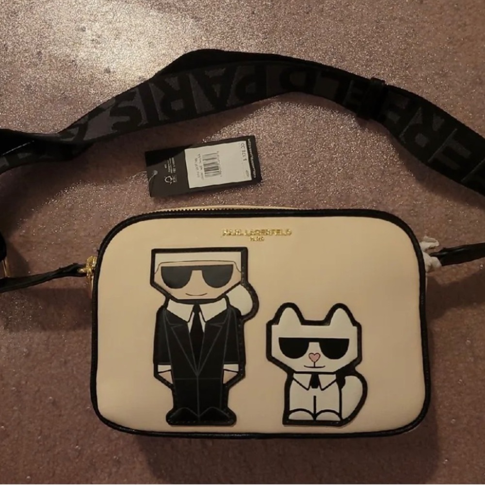 Karl Lagerfeld Paris Maybelle Crossbody Dble Zip Camera Bag - Cat